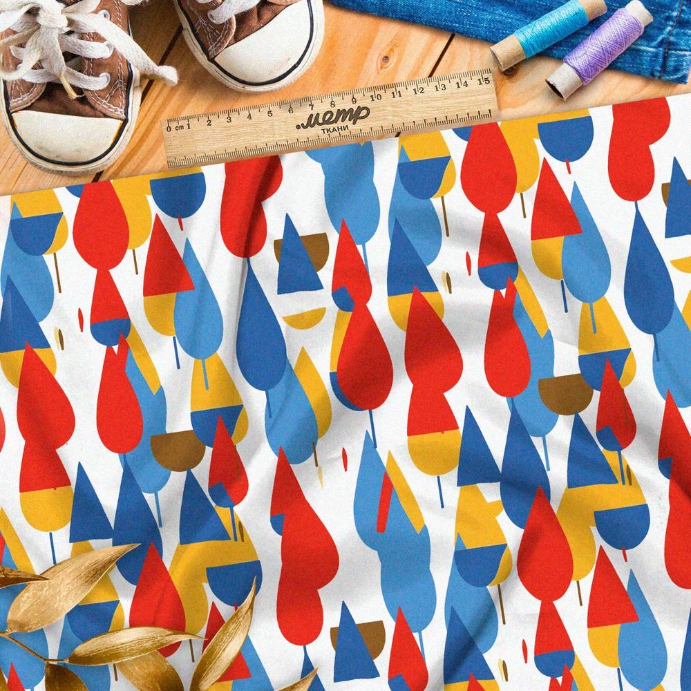 Ткань премиум таффета осенний бриз