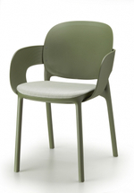Кресло пластиковое с обивкой Scab Design Hug, оливковый