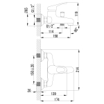 LM3102C Омега Смеситель для ванны с коротким изливом , хром (к/к 8)