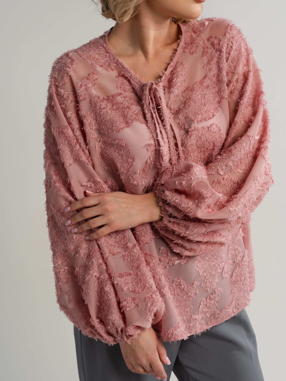 Блуза Воздушная мелодия (пудра) Б15139-7М LT Collection