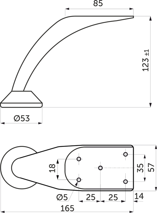 Опора мебельная нерегулируемая, хром / мебельные ножки 120 мм, B022