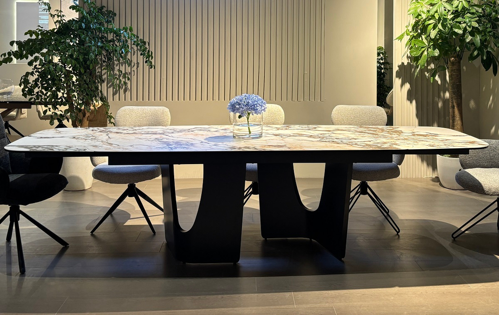 Стол BIRGER 200 KL-188 Контрастный мрамор, итальянская керамика, ®DISAUR