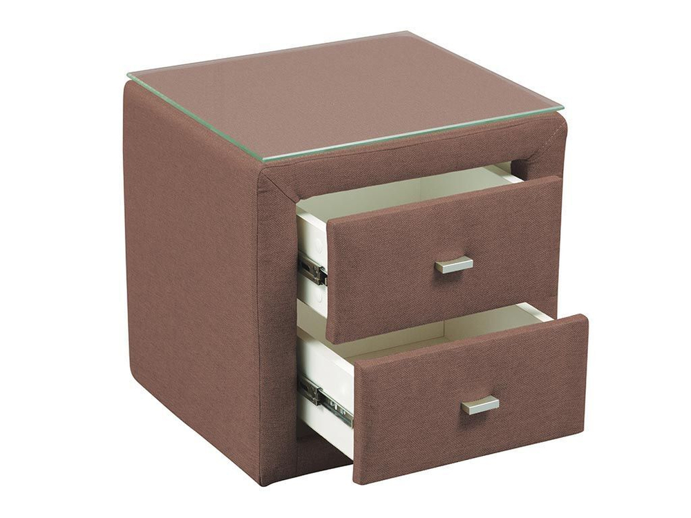 06.34-01 тумба прикроватная со стеклом жаккард корица