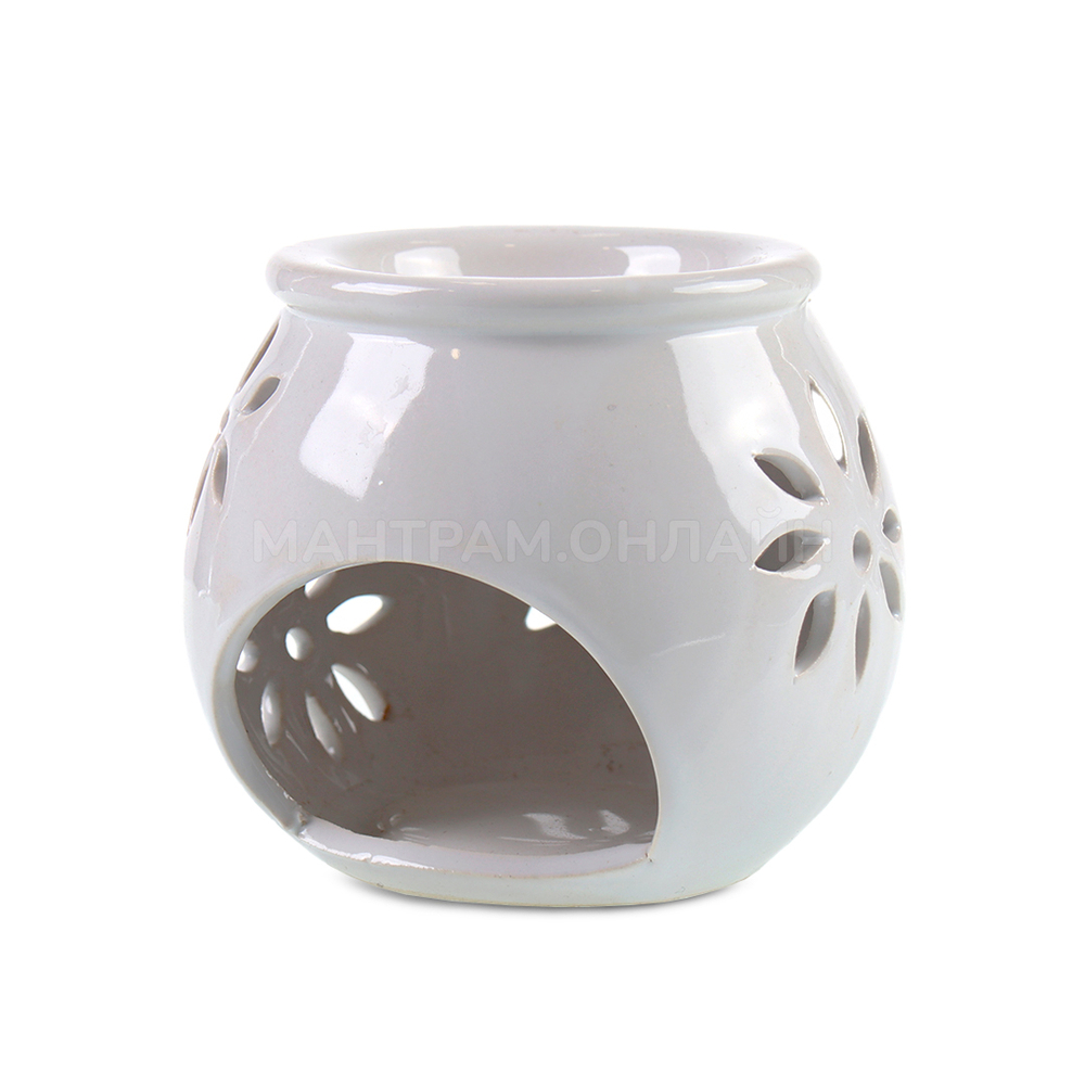 Аромалампа Вазочка со снежинками цвет белый 11 x 9,5 см