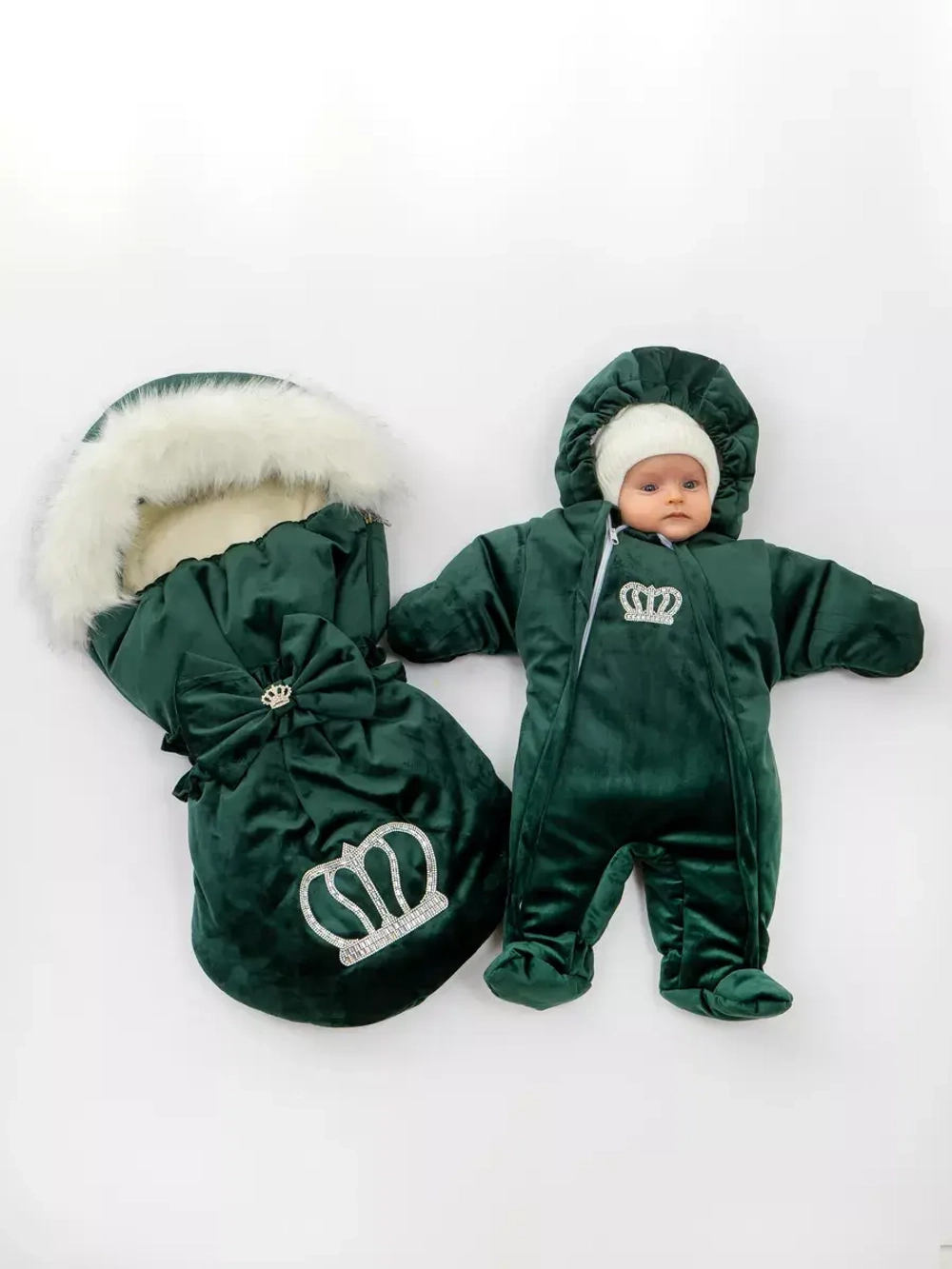 Конверт на выписку новорождённому зимний