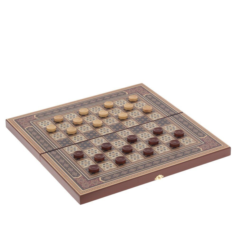 GAEM Игра настольная 3 в 1 ( шахматы, шашки, нарды) "Восточная мозаика", L50 W25 H6 см