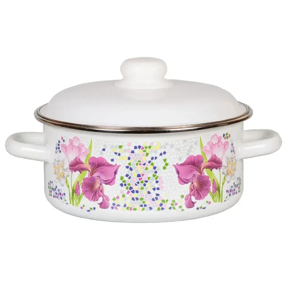 Кастрюля эмал цил 5,0л 1RB241М Мозаика