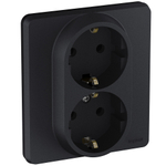 Розетка двойная с заземлением без шторок в сборе 16А 250В антрацит Inspiria Legrand