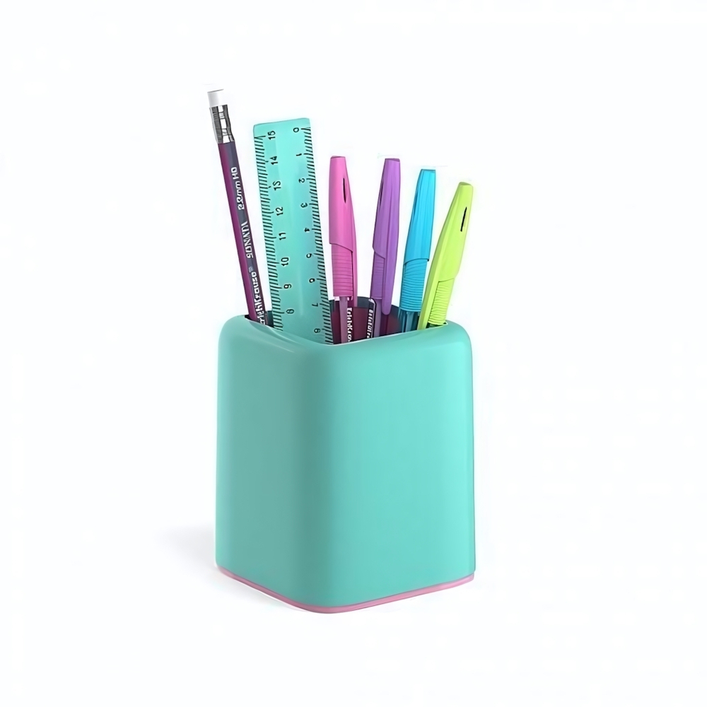 Набор настольный пластиковый Forte, Pastel Mint, мятный с розовой вставкой (Erich Krause)