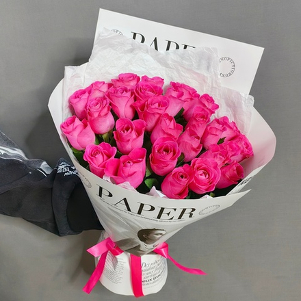 Букет из 27 розовых роз (Кения 40 см)