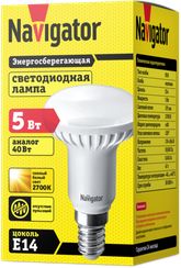 Лампа светодиодная Navigator R50 220V Е14 5W 2700K 16917