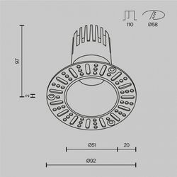 Встраиваемый светильник Maytoni Dip DL120-10W-4K-TRS-B