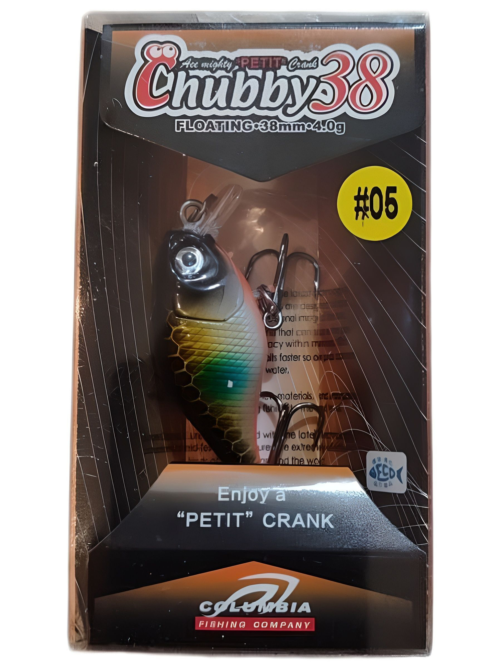 Воблер Columbia Chubby 38F цвет 05 для ловли жереха, голавля, форели и язя