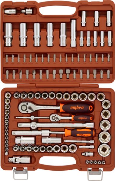 OMT108S Набор инструмента универсальный 1/4", 3/8", и 1/2"DR, 108 предметов