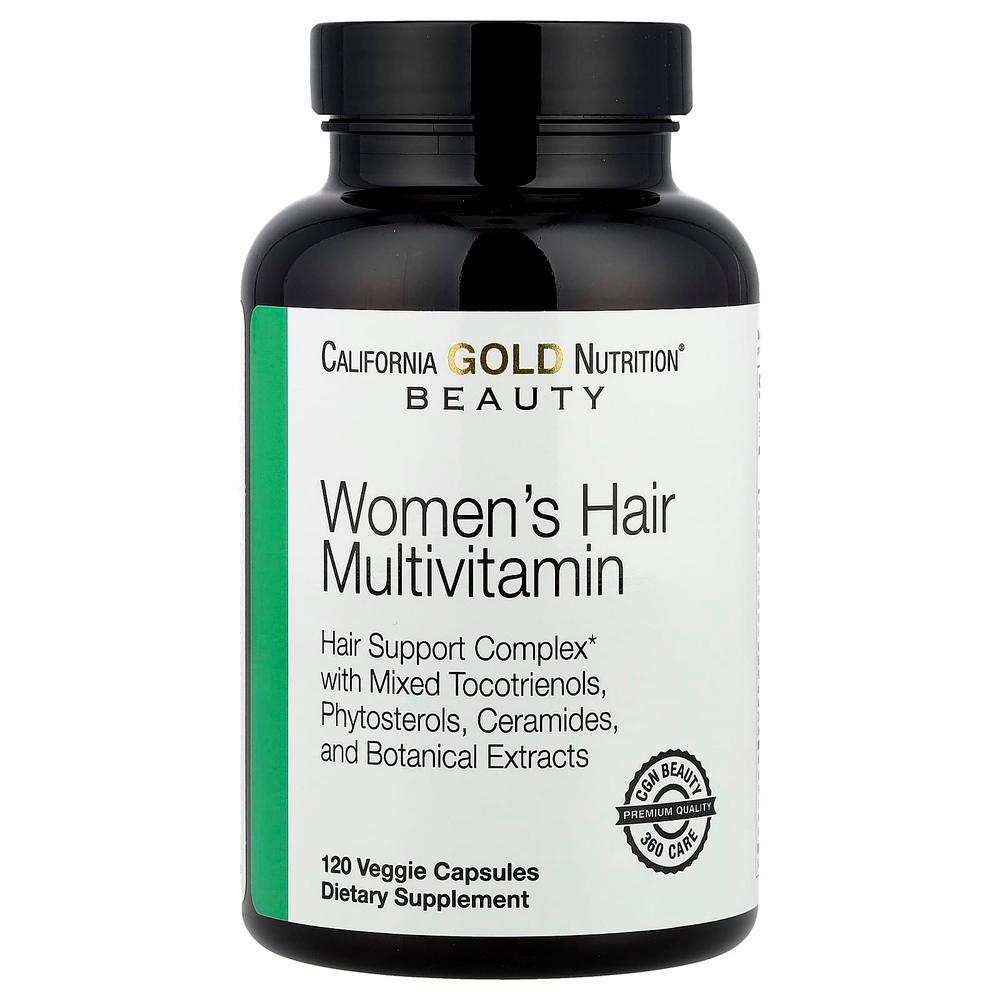 California Gold Nutrition, Beauty, женские мультивитамины для волос, 120 растительных капсул