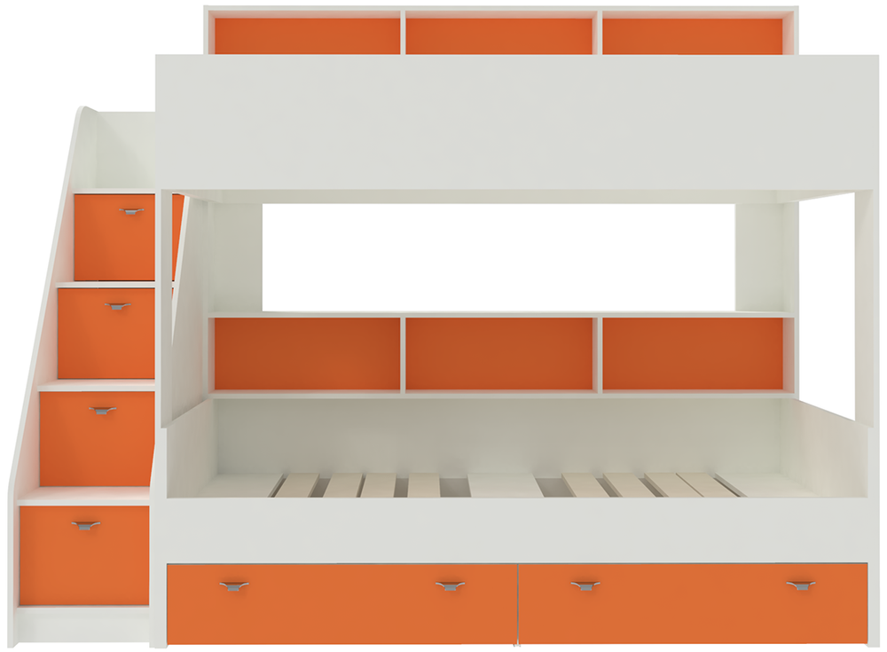 Двухъярусная кровать КарИВи Голден Кидс 10  Дуб Молочный Оранжевый