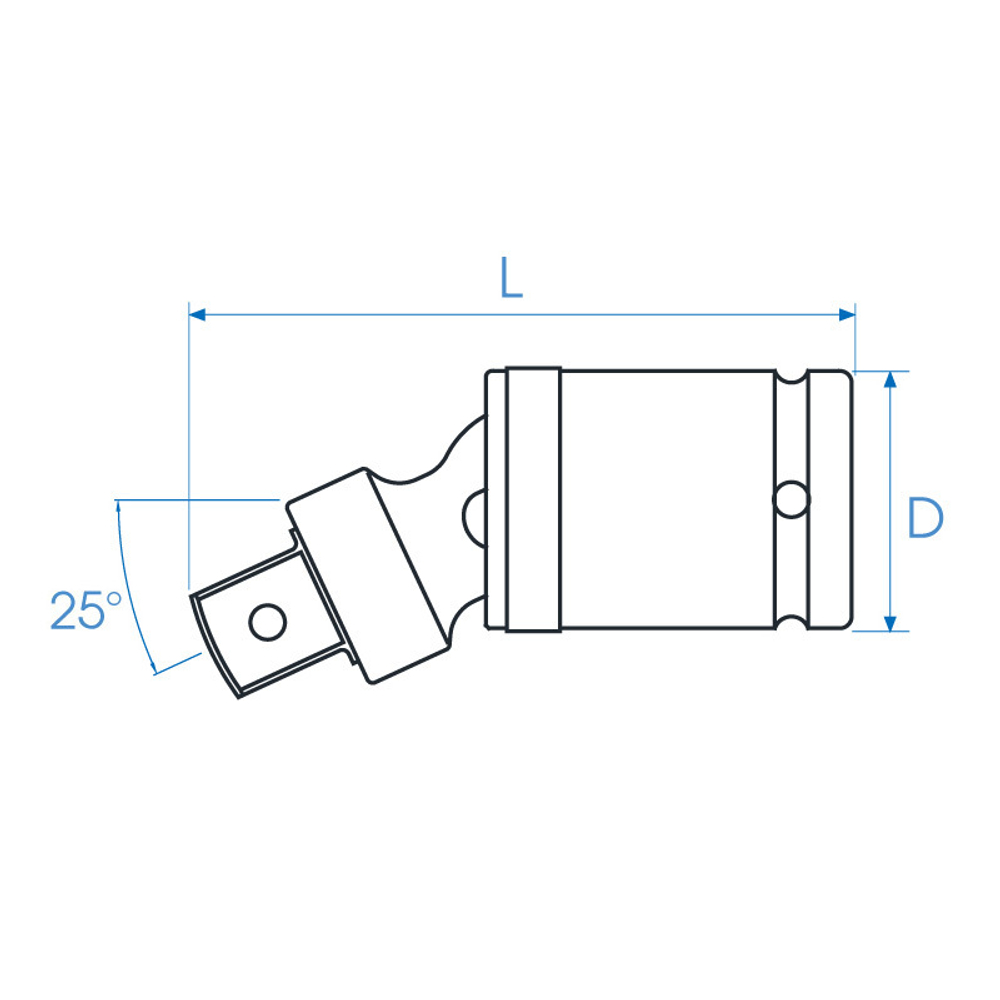 KING TONY (6797P) Кардан ударный 3/4", с шариковым фиксатором