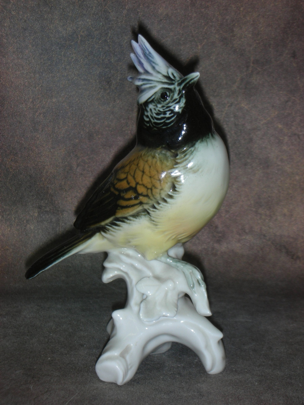 Статуэтка. Фарфор. Птица Синица хохлатая. Karl ENS. Германия