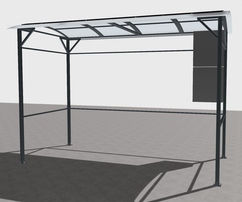 Навес с солнечными батареями на 5 автоматов