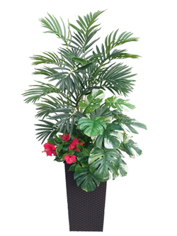 Композиция 150см с монстерой в кашпо ротанг 51см