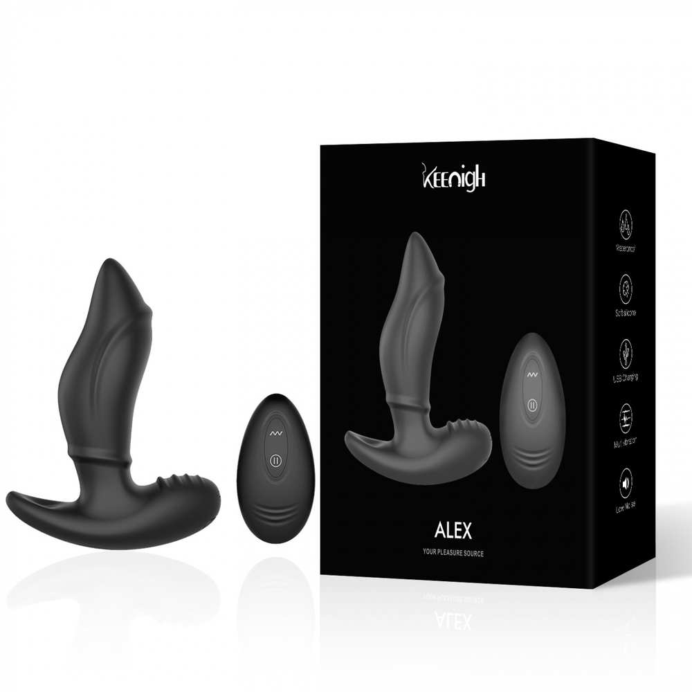 Анальный стимулятор с двигающимся шариком KEENIGH KN0604 с пультом ДУ Silicone+ABS аккумулятор 30*94