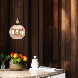 Подвесной светильник Loft Clear Glass Sphere Cloche Дымчатый