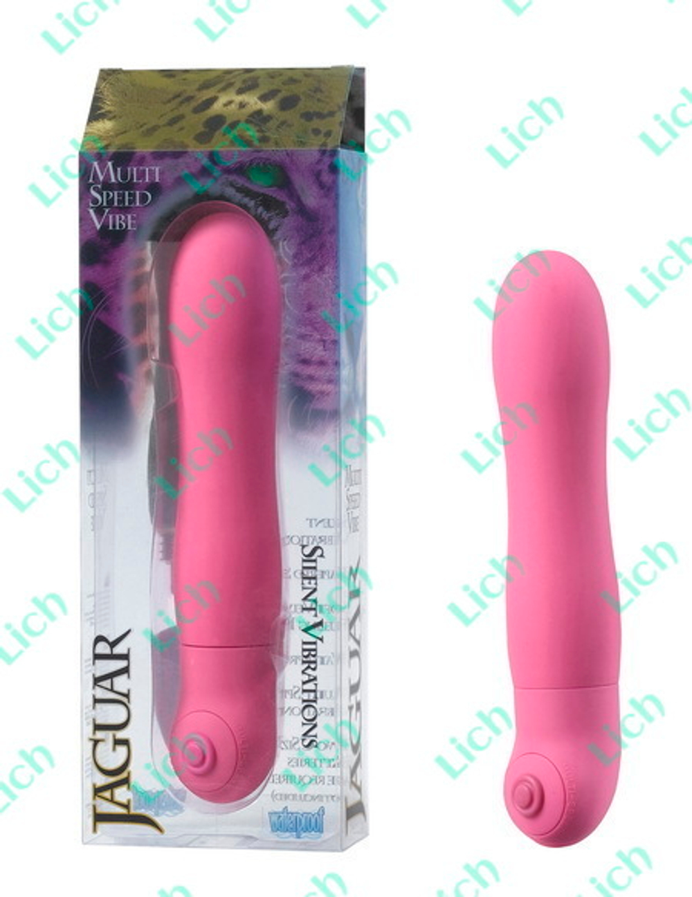 Вибромассажер Jaguar, с увеличенной головкой для стимуляции точки G, розовый, 21 см.