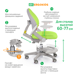 Стул для школьника Ergokids Mio c подлокотниками