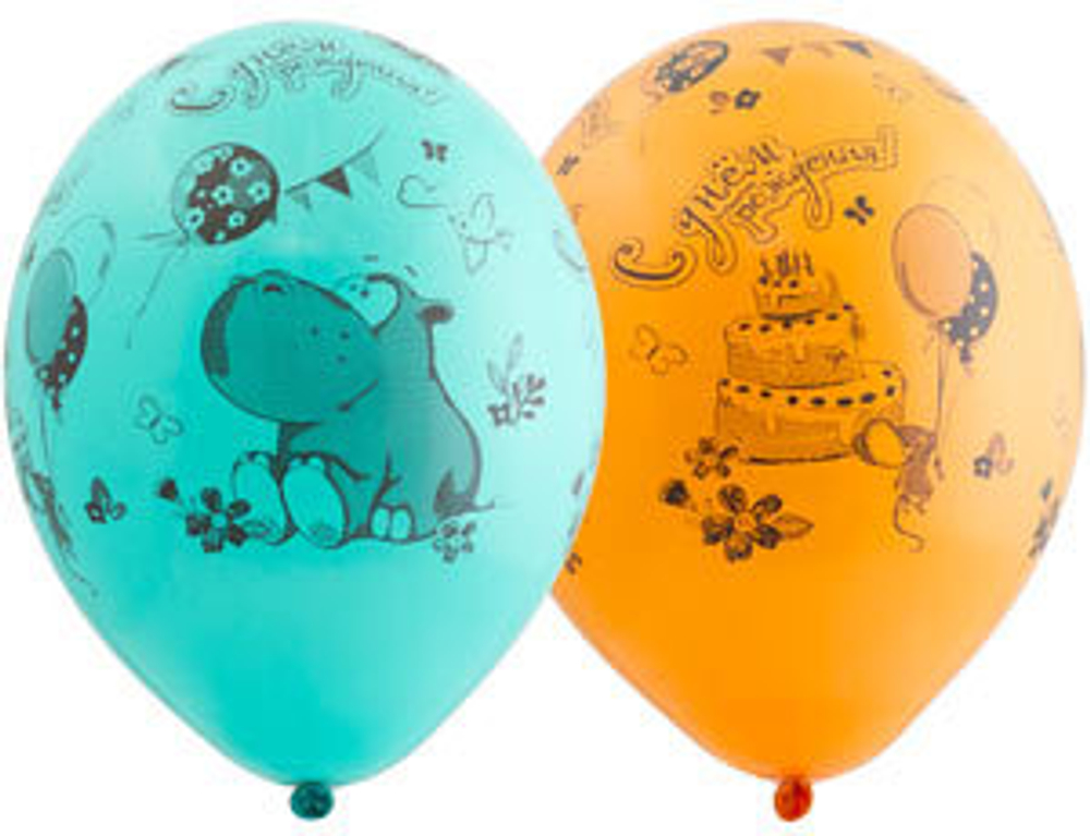 Шар "С Днем Рождения!" 14" латекс в ассортименте