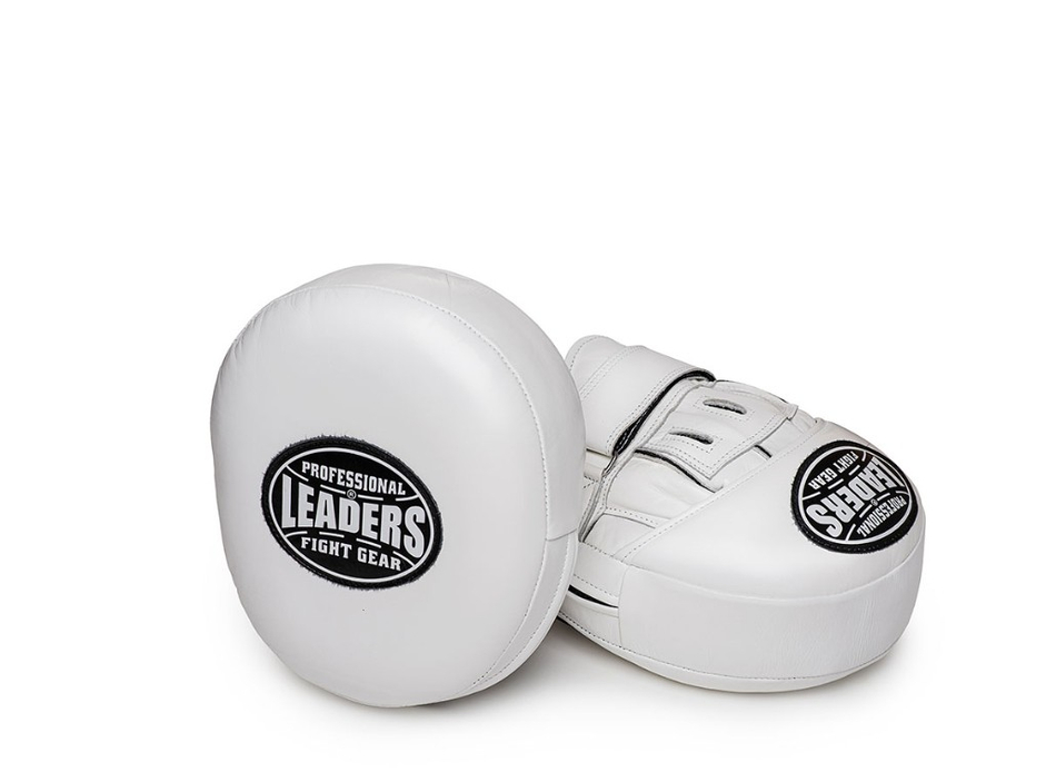 Лапы тренерские LEADERS MID-AIR WHITE (ONE, кожа, белый)