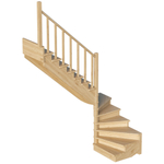 Лестница на второй этаж К-003м/5 Левая с подступенками