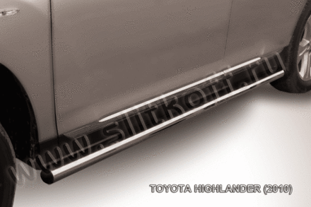 Пороги из нержавейки Toyota Highlander (2010-2013) d57 труба