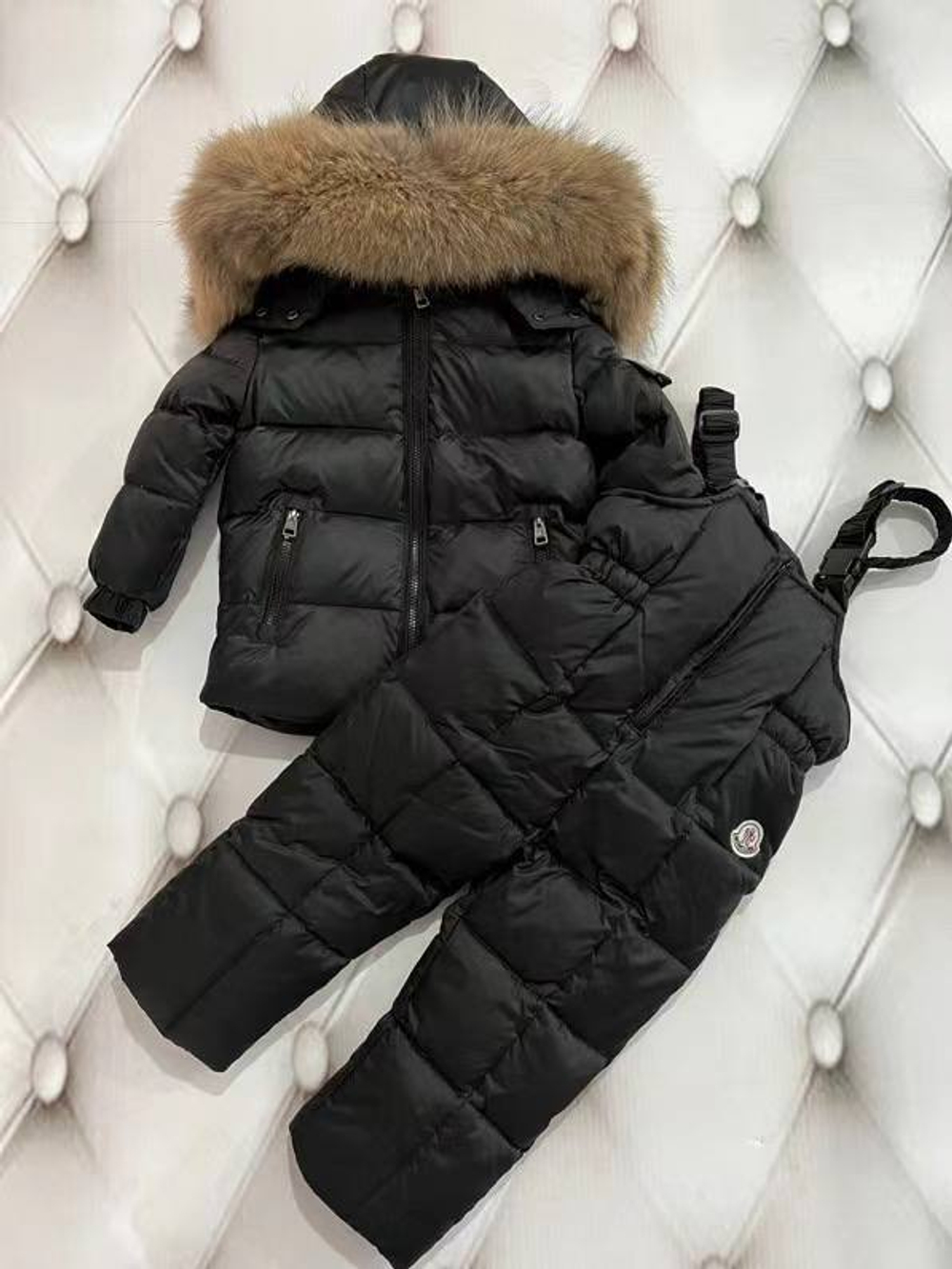 Черный зимний брендовый костюм для детей Buba Moncler