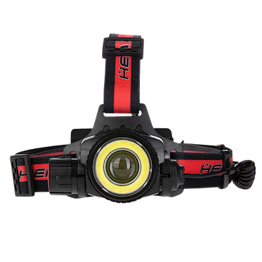 Фонарь налобный SibRay NK-H999 (zoom) 800лн 15м 2х18650 (220В/12В) 4реж.работы