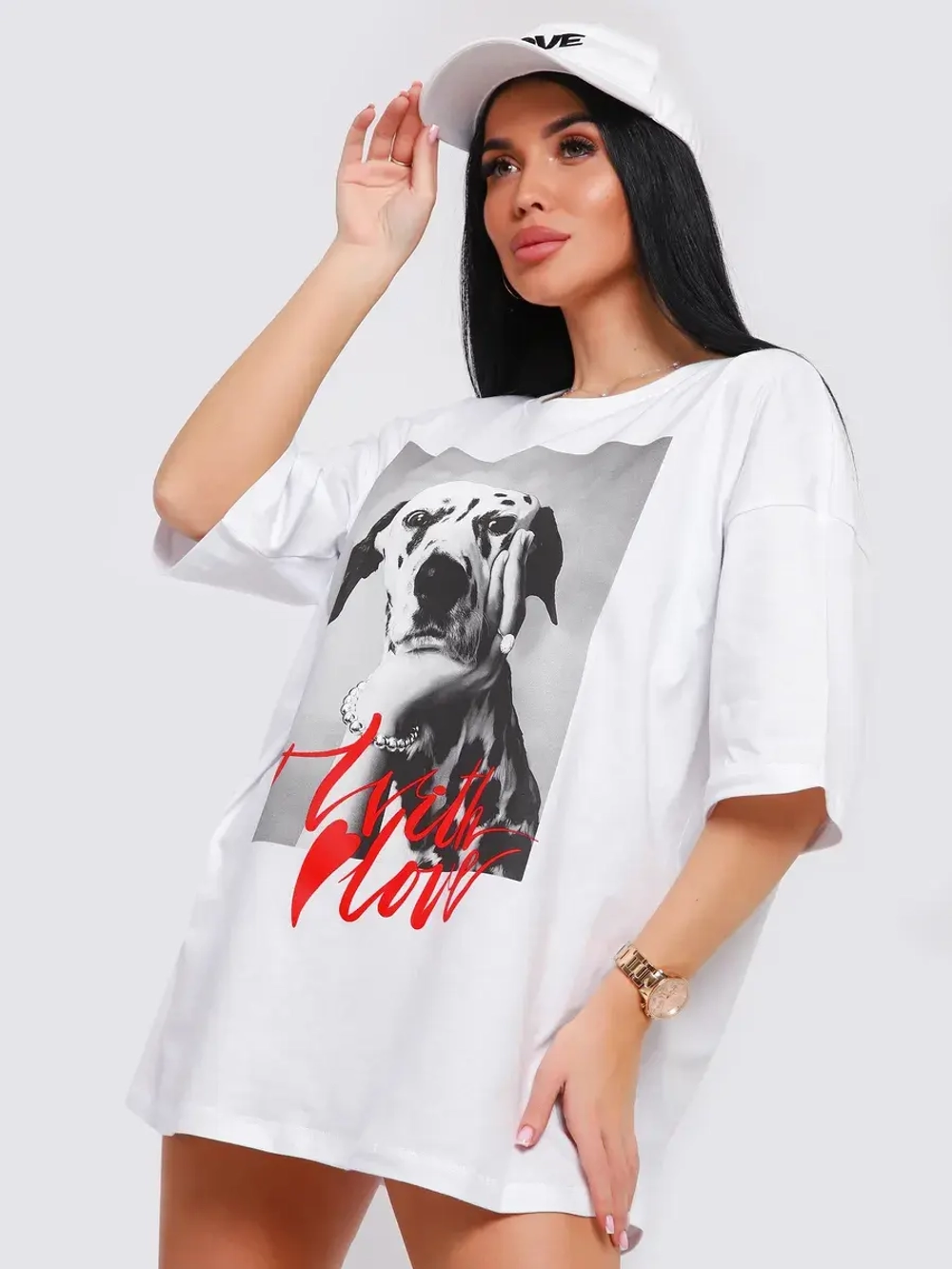 Футболка женская оверсайз принт