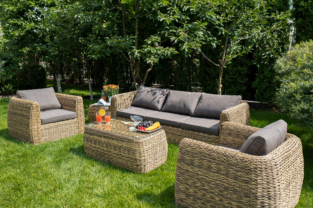 "Кальяри" лаунж-зона из искусственного ротанга (гиацинт), цвет соломенный