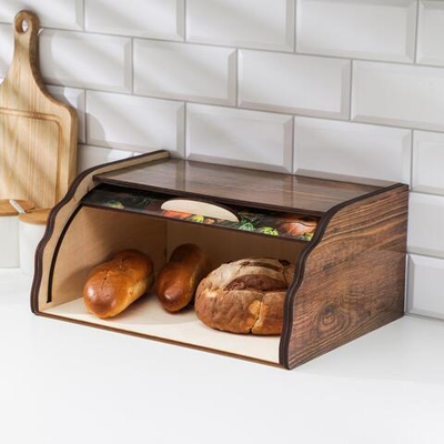 Коричневая деревянная хлебница «Поляна» (28х38,5х18 см) (Цвет: не задано)