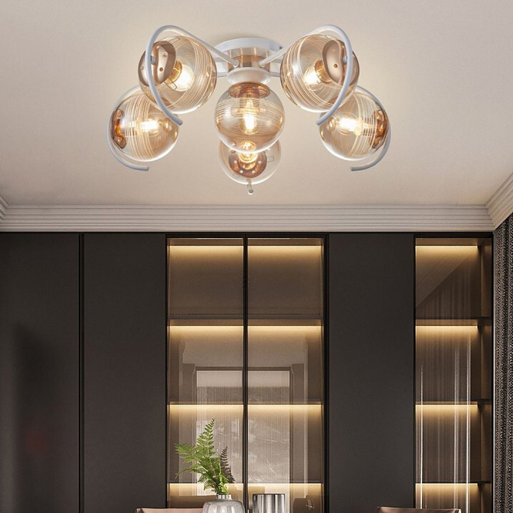 Потолочная люстра Arte Milano AMALFI-326208 326208/5+1 WH+FG
