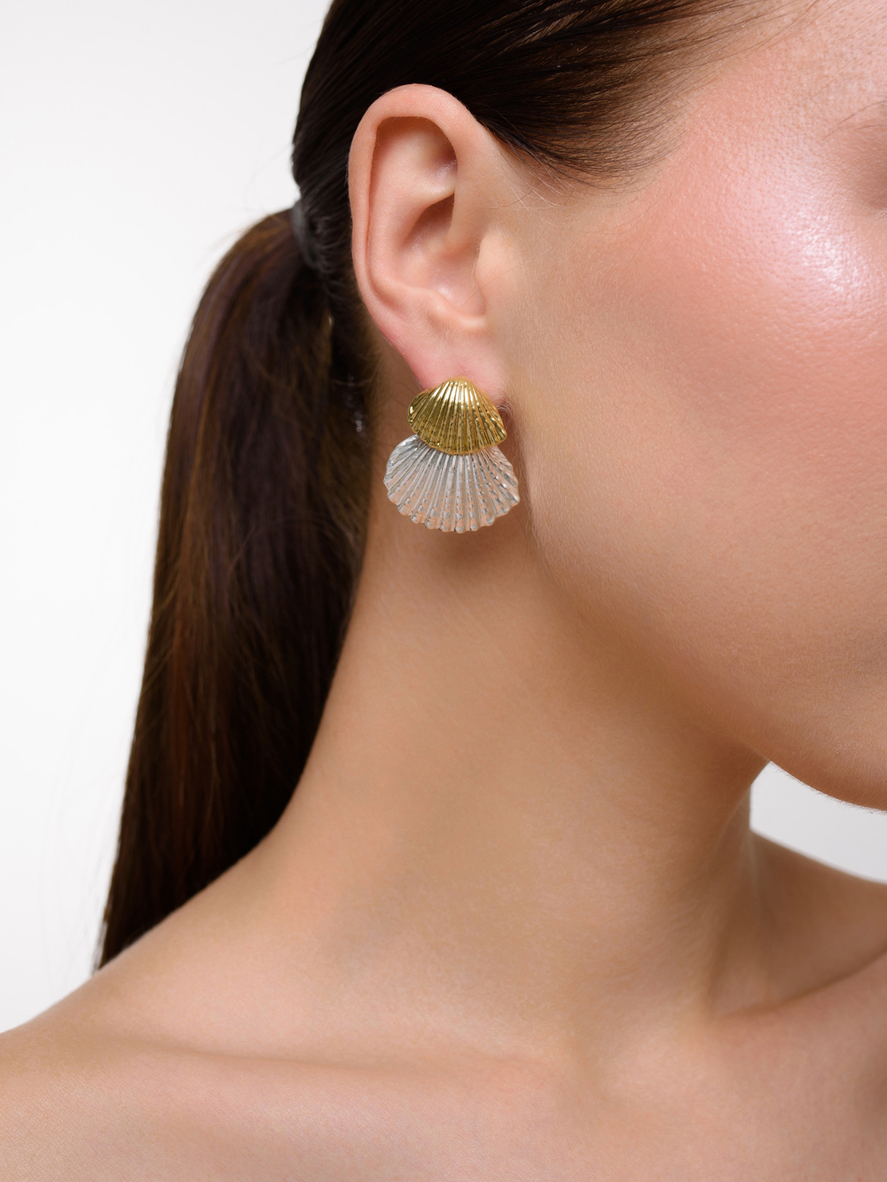 Серьги "Two Seashells" Bicolor