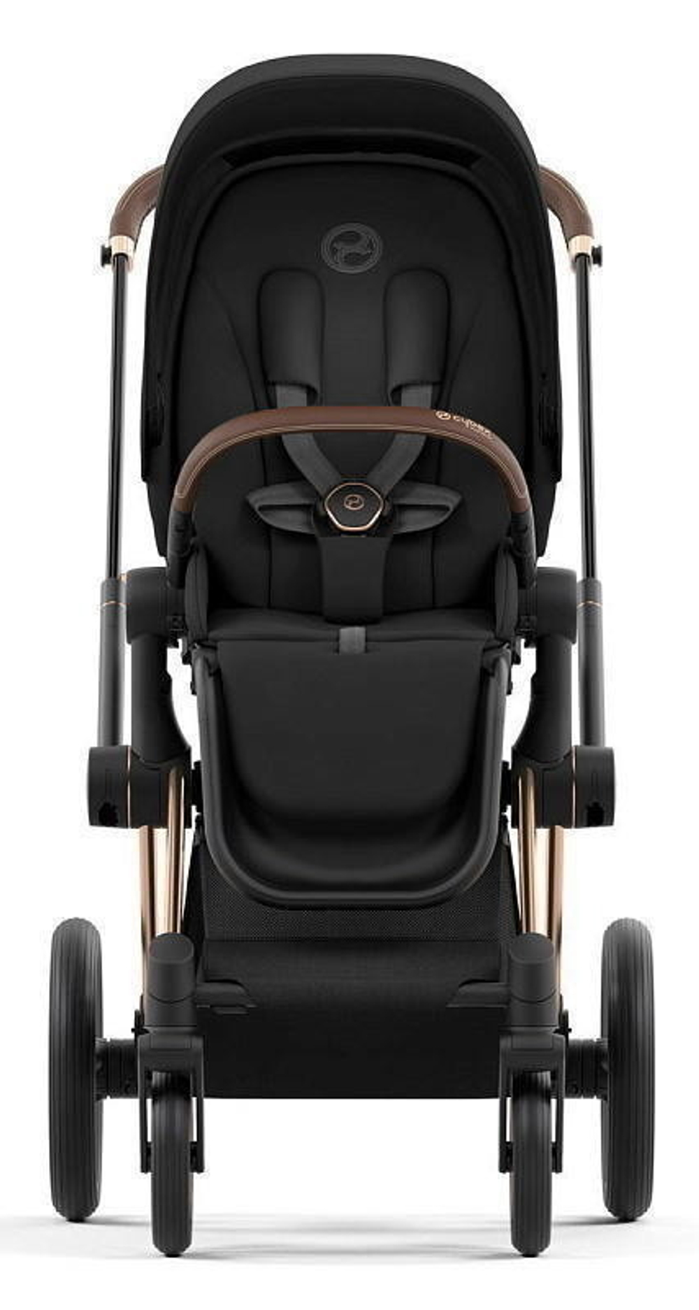 Коляска Cybex Priam IV Rosegold complete Cloud T Sepia Black Plus Base T 3 в 1 Sepia Black