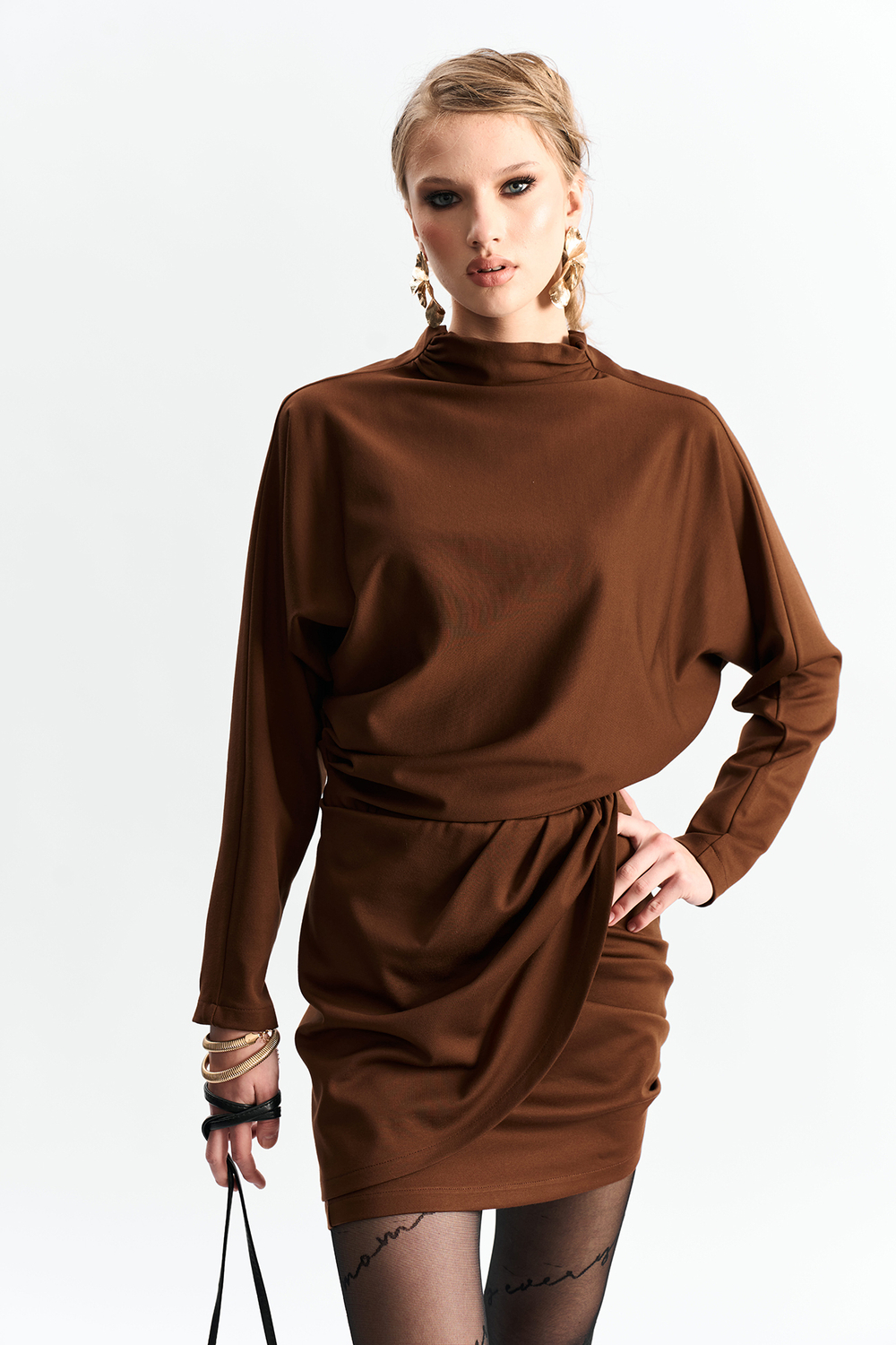 Платье мини 1261 корица