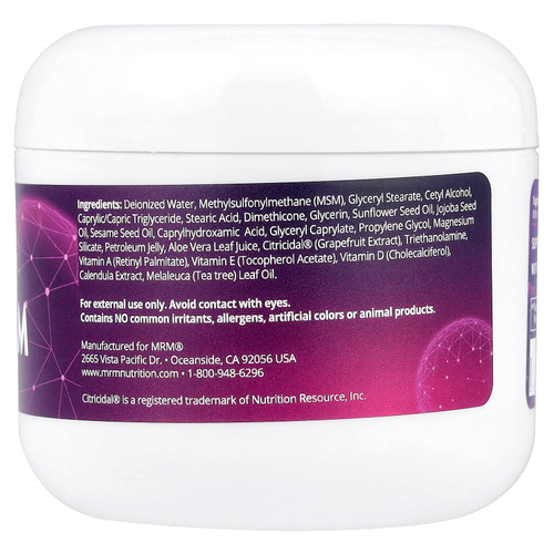 MRM Nutrition, крем с МСМ, 113 г (4 унции)