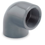 Отвод (Угольник) 90° ПВХ (НПВХ) переходной с внутренней резьбой под клей (Ру10), HIDROTEN, Испания