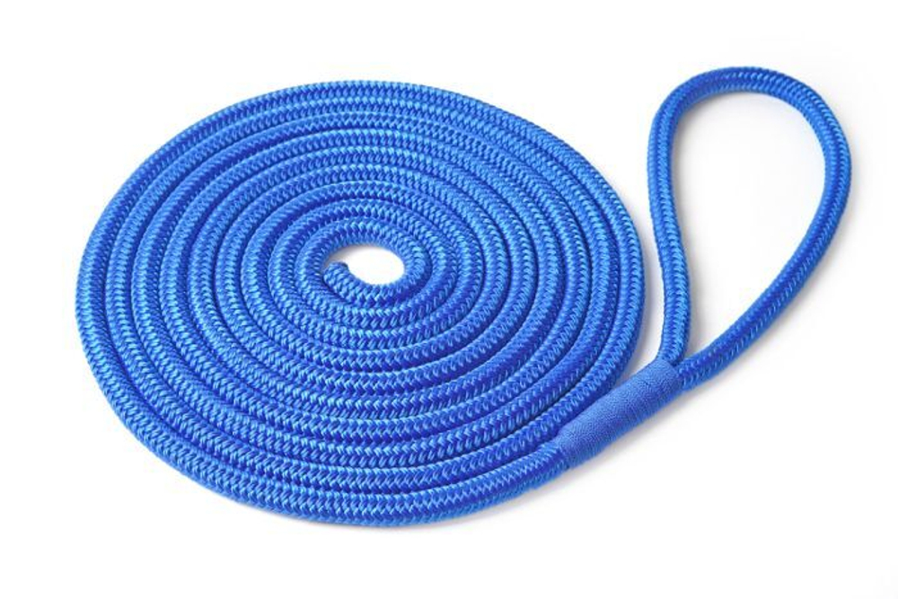 Швартовый трос 10,0 мм, 6 м, с огоном 30 см, синий