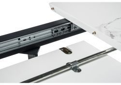 Стол Миссандея 140(180)х85х76 графит / белый мрамор