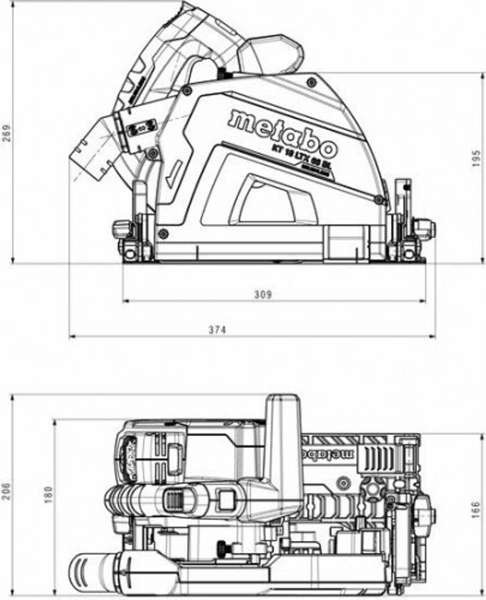 Пила циркулярная аккумуляторная METABO KT 18 LTX 66 BL 2х5.5 Ач 601866660