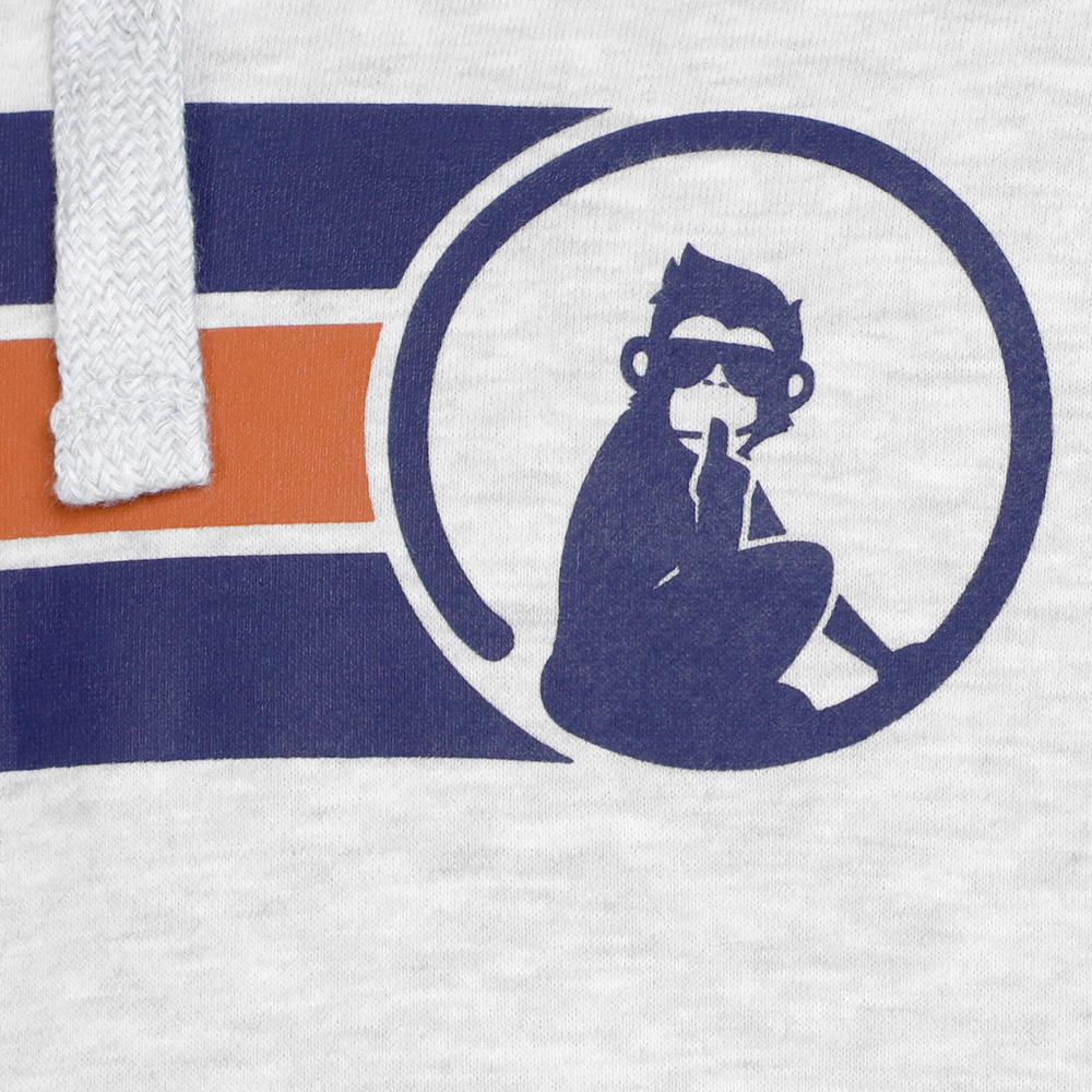 Мужская кофта теннисная Quiet Please Retro Stripe Block Hoody Men - Lightgrey, Multicoloured