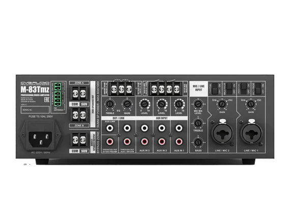 CVGAUDIO M-83Tmz профессиональный многофункциональный микшер-усилитель, мощность 80W/100V