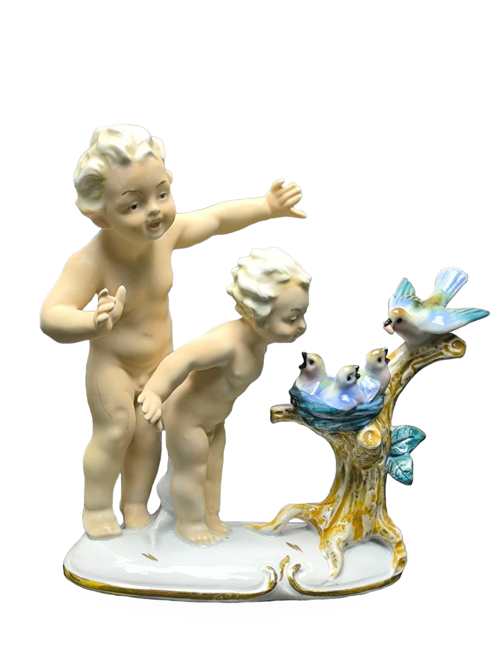 Фарфоровая статуэтка "Путти и птенцы" Grafenthal