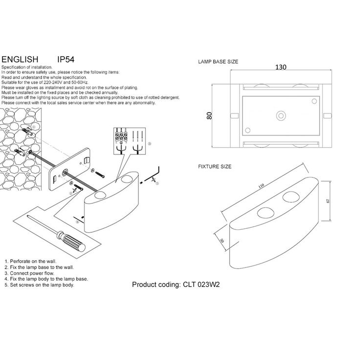 Уличный настенный светодиодный светильник Crystal Lux CLT 023W2 BL